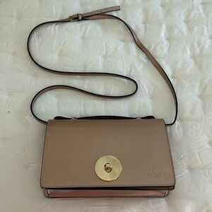Frederic Paris rose gold leather crossbody bag